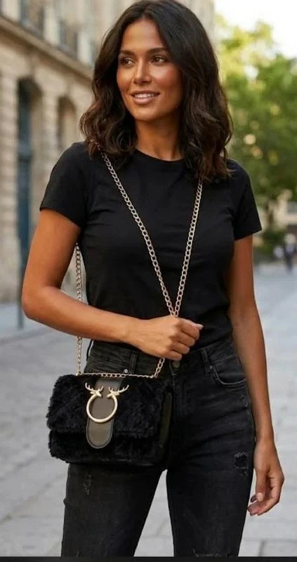 Petite sac fourrure Noir